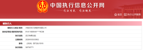 河南水投兴洲港务公司被执行5875万元