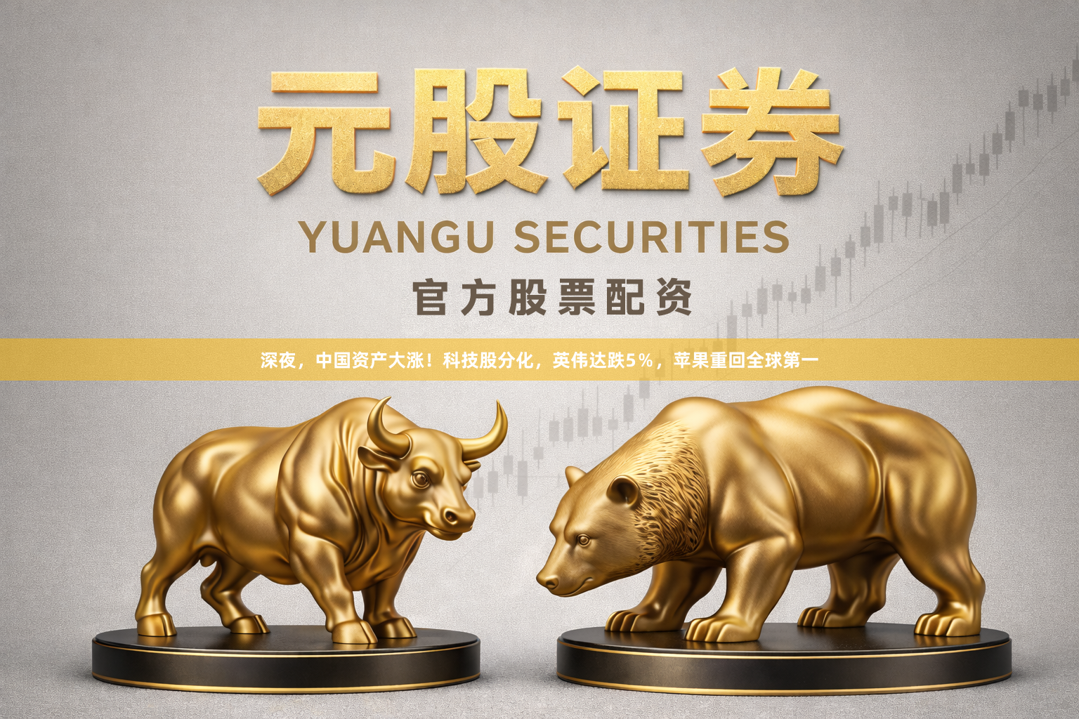 深夜，中国资产大涨！科技股分化，英伟达跌5％，苹果重回全球第一