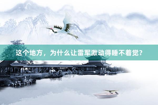 这个地方，为什么让雷军激动得睡不着觉？