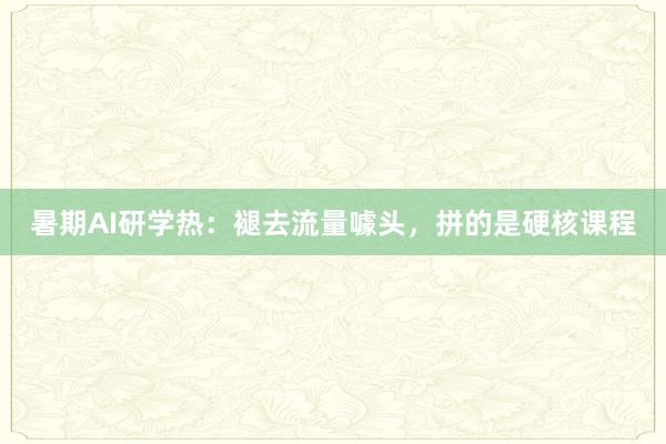 暑期AI研学热：褪去流量噱头，拼的是硬核课程