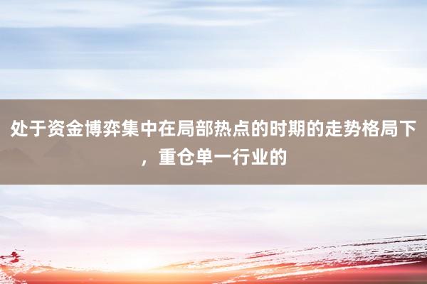 处于资金博弈集中在局部热点的时期的走势格局下，重仓单一行业的